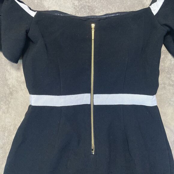 RACHEL ZOE Jumpsuit Womens 0 Black Off The Shoulder Ruffle Sleeve - Picture 9 of 16
